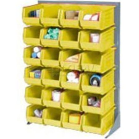 GLOBAL EQUIPMENT Singled Sided Louvered Bin Rack 35x15x50 - 58 Yellow Premium Stacking Bins 239350YL